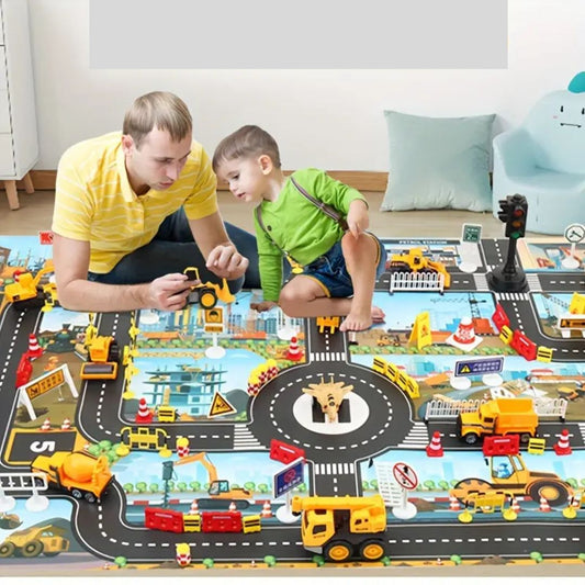 Abenteuer auf der Straßenkarte – Kinder-Spielmatte für Verkehrs-Action