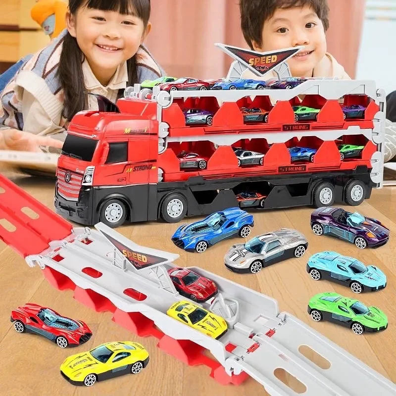 2in1 Klappbare Lastwagen Rennstrecke für Kinder