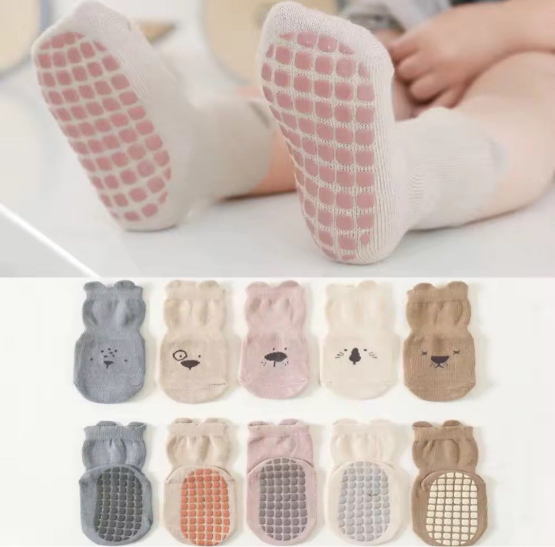 3er-Pack Anti-Rutsch Babysocken mit Gummigriffen