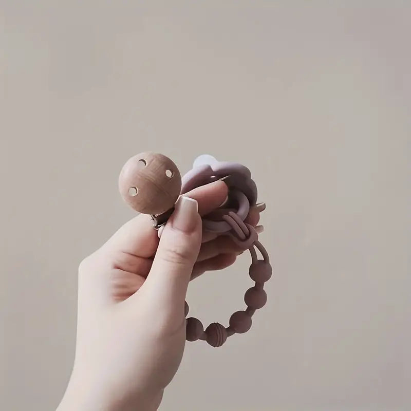 Bärchen Schnullerkette mit Sicherheitsclip für Babys