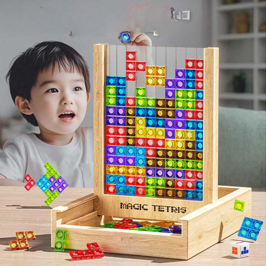 Magisches Tetris Spiel aus Holz – Klassisches Design für Denksport