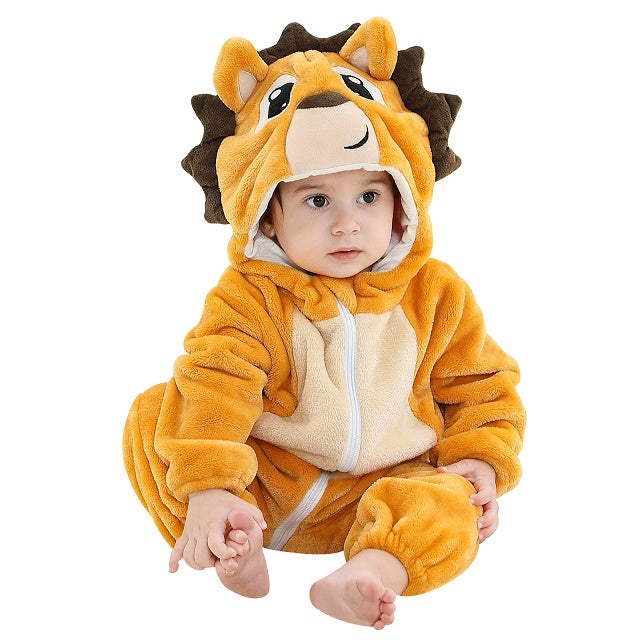 Bequemer Baby-Overall mit Kapuze und Reißverschluss – Für Kuschelige Wärme