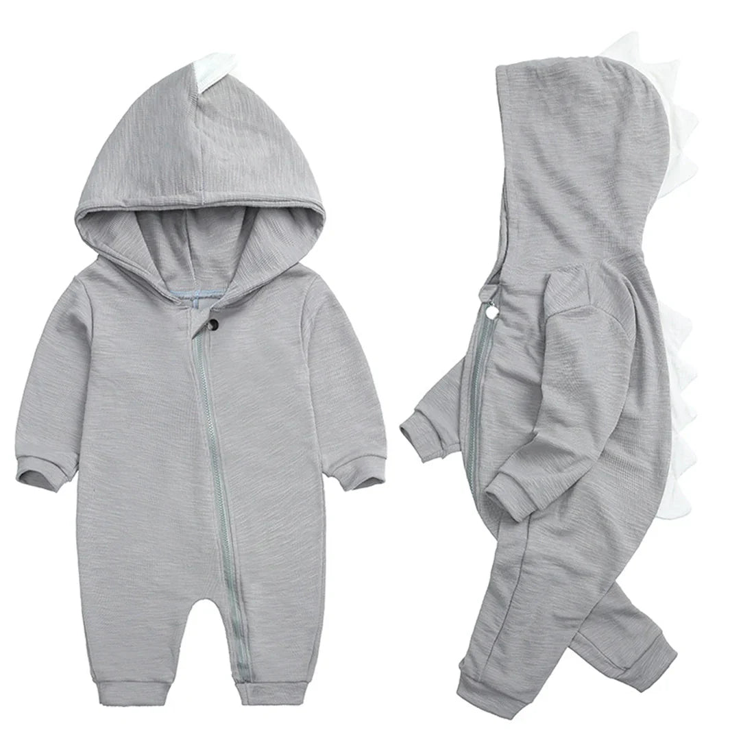 Niedlicher Baby-Overall mit Dinosaurier-Kapuze – Weicher Strampler für Babys