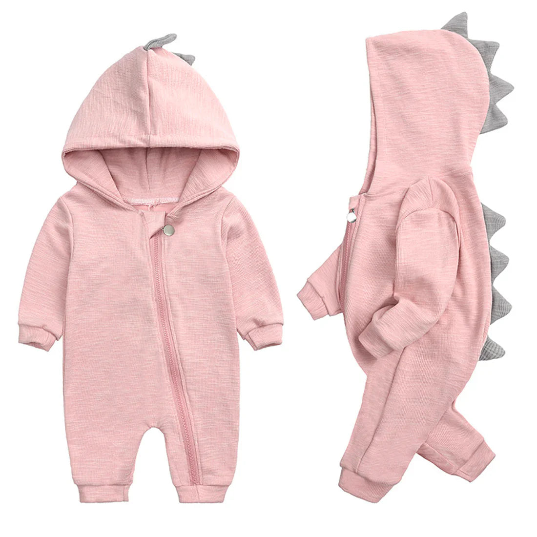 Niedlicher Baby-Overall mit Dinosaurier-Kapuze – Weicher Strampler für Babys