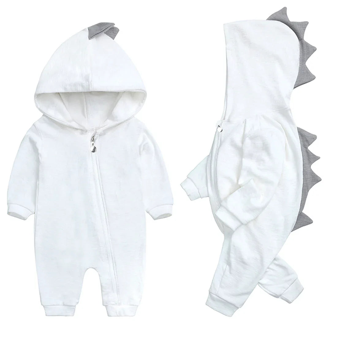 Niedlicher Baby-Overall mit Dinosaurier-Kapuze – Weicher Strampler für Babys