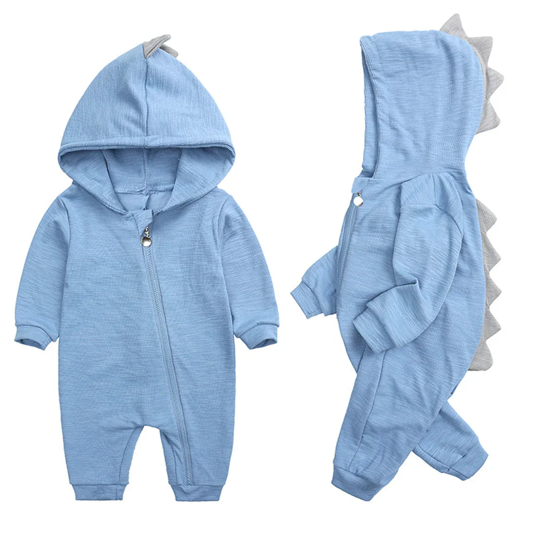 Niedlicher Baby-Overall mit Dinosaurier-Kapuze – Weicher Strampler für Babys