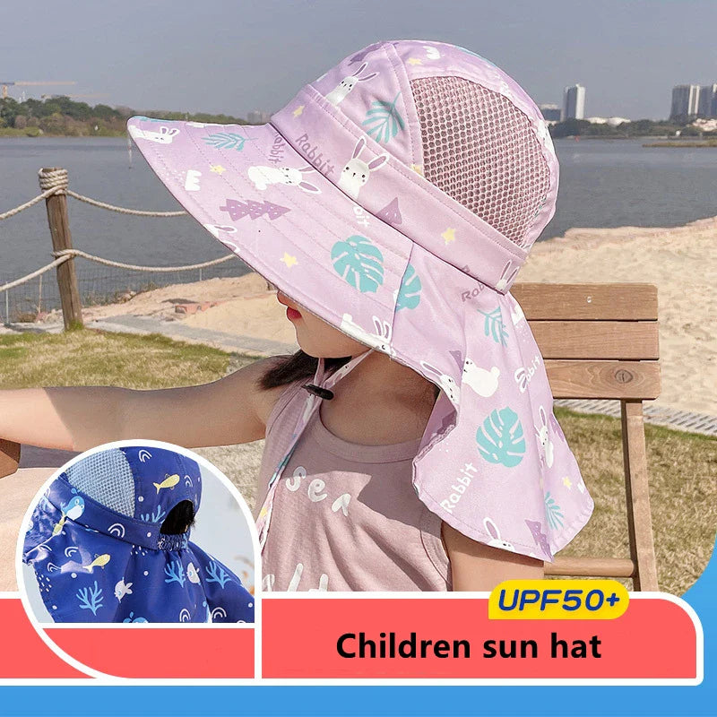Verstellbarer Kinder Sonnenhut mit UPF 50+ - Breite Krempe für Optimalen Sonnenschutz
