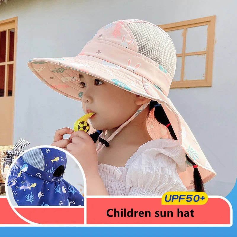 Verstellbarer Kinder Sonnenhut mit UPF 50+ - Breite Krempe für Optimalen Sonnenschutz