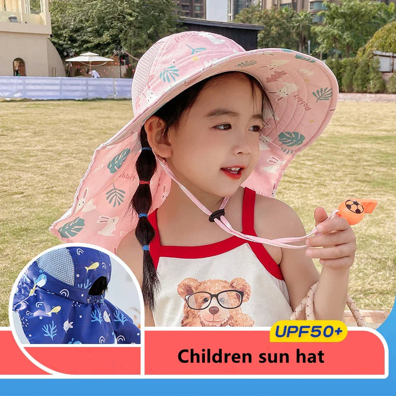 Verstellbarer Kinder Sonnenhut mit UPF 50+ - Breite Krempe für Optimalen Sonnenschutz