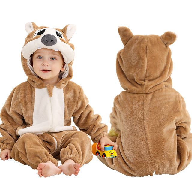 Bequemer Baby-Overall mit Kapuze und Reißverschluss – Für Kuschelige Wärme