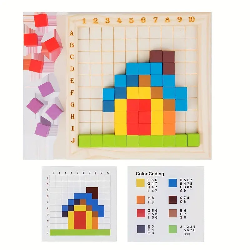 Montessori Holz Farb-Buchstaben und Zahlen Spiel – Fördert Lernspaß