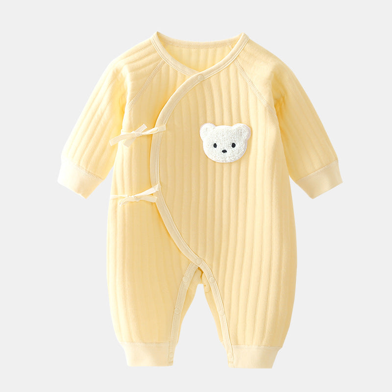 Babystrampler mit Niedlichem Bären-Design – Ideal für Frühling und Herbst