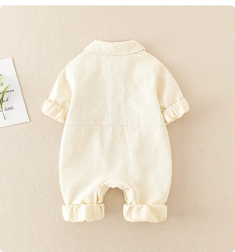 Süßer Denim Jumpsuit mit Teddy – Bequemer Look für Kinder