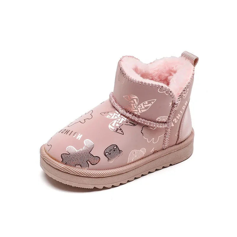 Wasserfeste Kinder-Schneestiefel – Stylischer Fashion-Print für den Winter