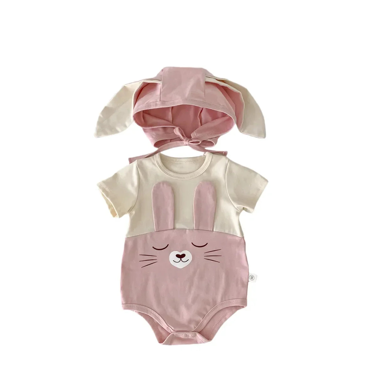 Niedliches Baby-Hasen-Set mit Ohren – Langärmliger Strampler für süße Träume