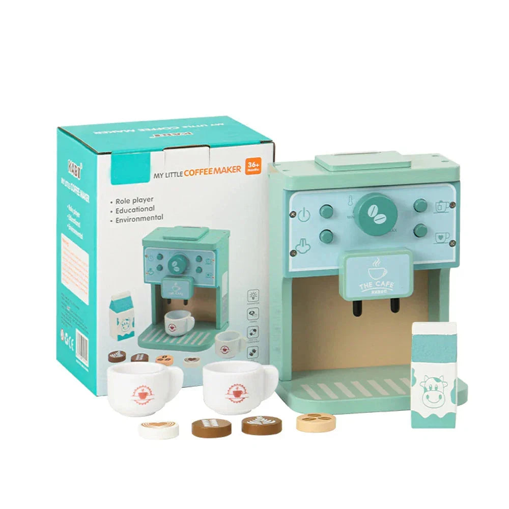 Holz Kaffeemaschine für Kinder – Espresso-Spielset für angehende Baristas