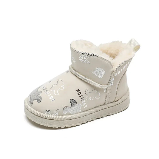 Wasserfeste Kinder-Schneestiefel – Stylischer Fashion-Print für den Winter