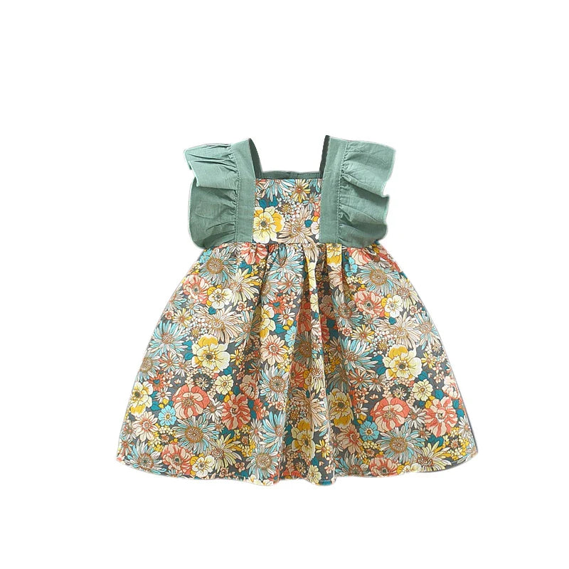 Mädchen Sommerkleid mit Blumenmuster – Bezauberndes Kleid mit passendem Hut