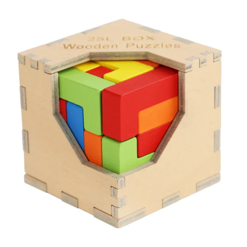 Herausforderndes 3D Holz-Puzzle – Tetris Spiel für Kinder und Erwachsene