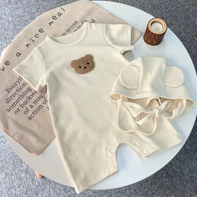 Niedlicher Baby-Jumpsuit – Kuscheliger Baumwollanzug mit süßem Bären-Design