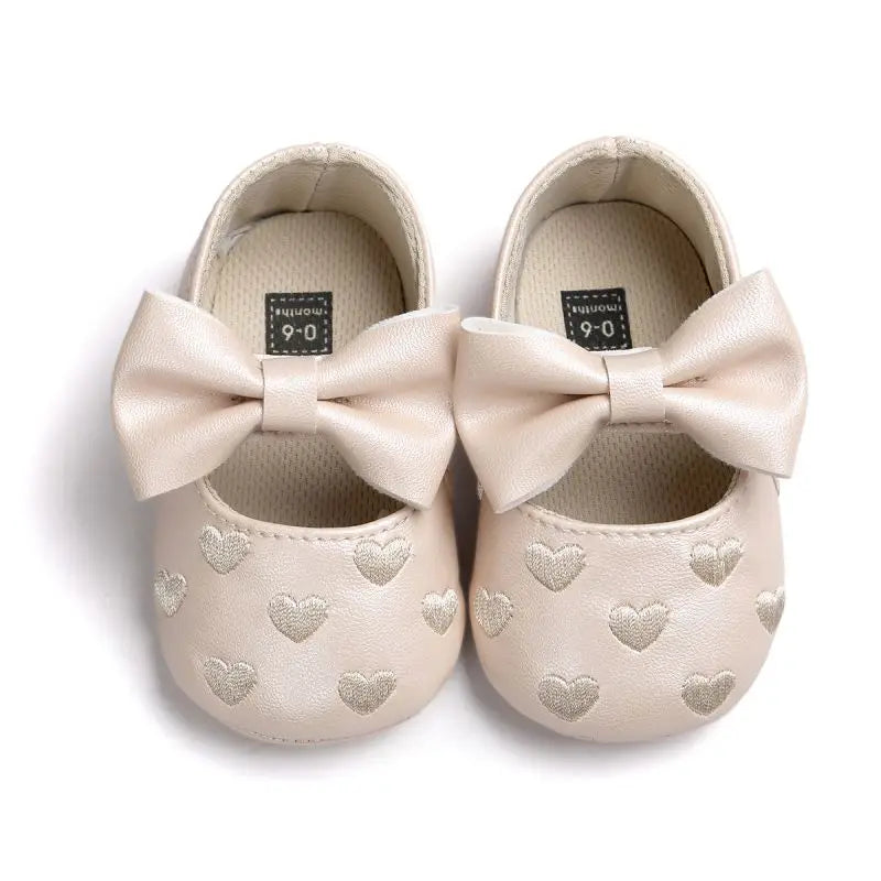 Anti-Rutsch Krabbelschuhe für Babys – Weiche Schuhe mit Schleife für Mädchen