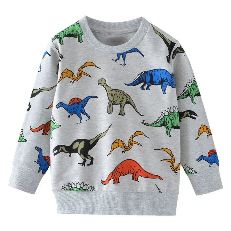 Faszinierende Dino-Drucke – Kuscheliger Kinderpullover für kalte Tage