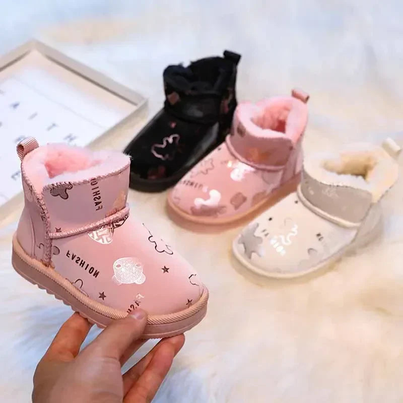 Wasserfeste Kinder-Schneestiefel – Stylischer Fashion-Print für den Winter