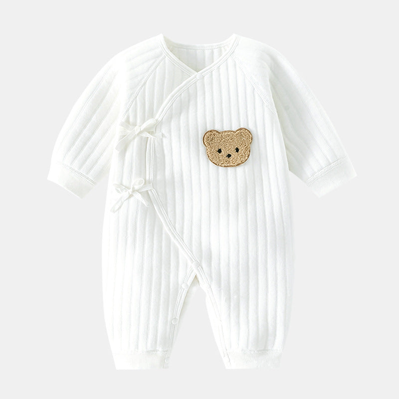 Babystrampler mit Niedlichem Bären-Design – Ideal für Frühling und Herbst