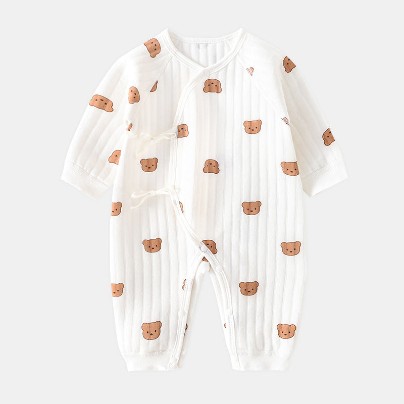 Babystrampler mit Niedlichem Bären-Design – Ideal für Frühling und Herbst