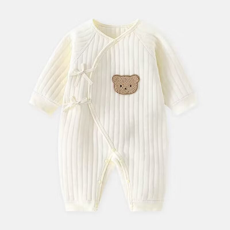 Babystrampler mit Niedlichem Bären-Design – Ideal für Frühling und Herbst