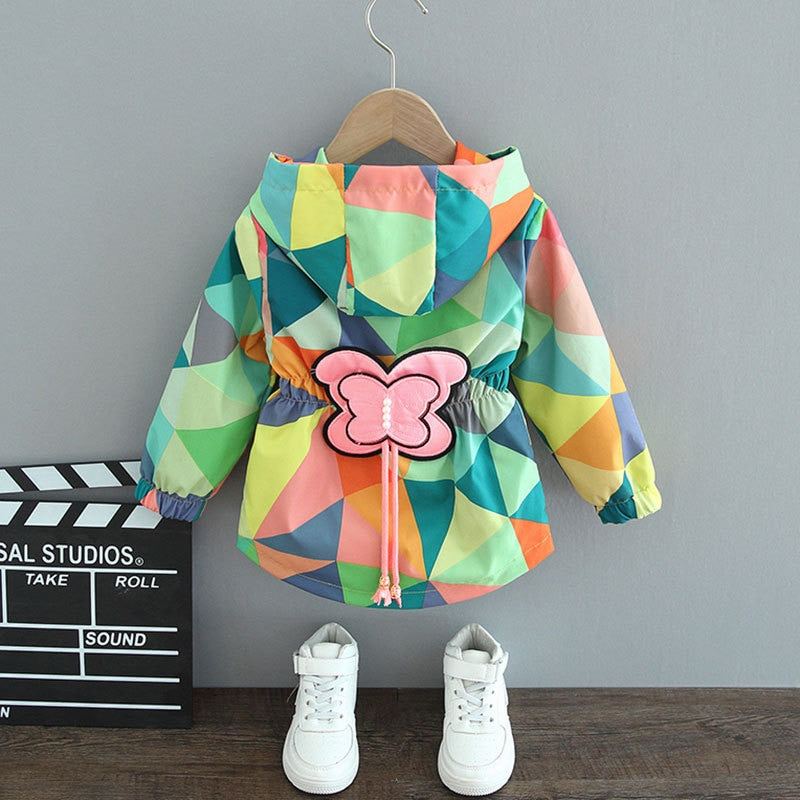 Modische Schmetterlings-Regenjacke für Mädchen – Leichte und praktische Regenjacke