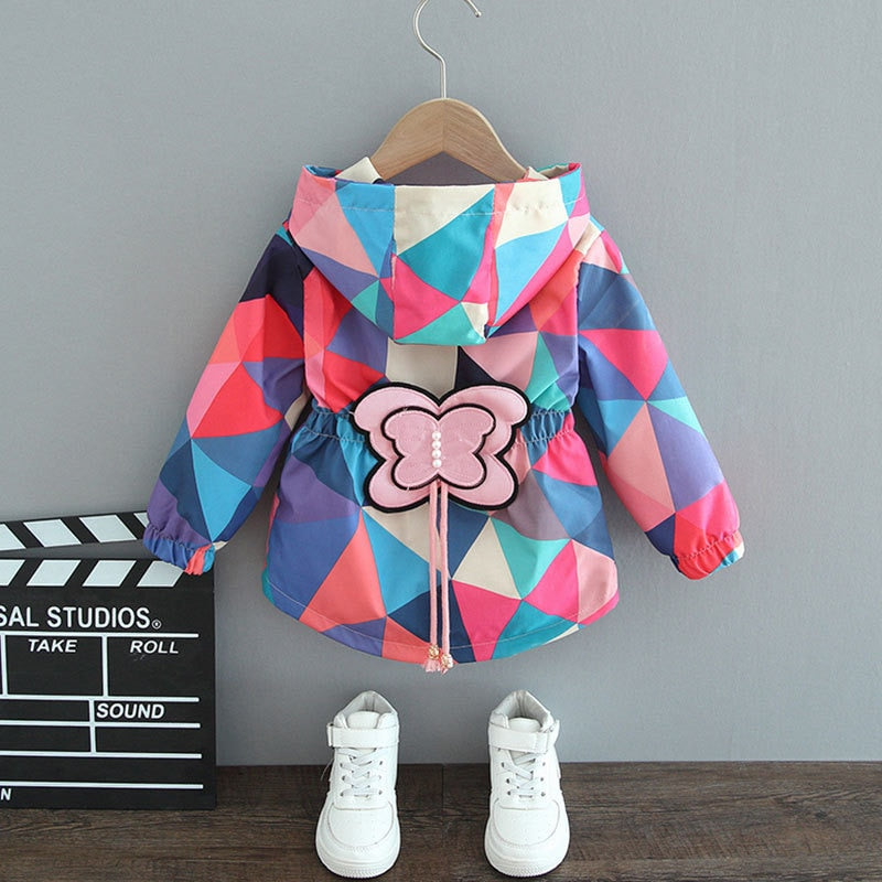 Modische Schmetterlings-Regenjacke für Mädchen – Leichte und praktische Regenjacke