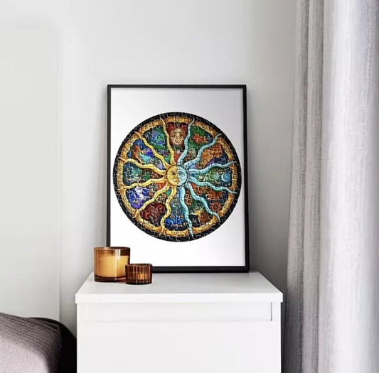 1000-Teiliges Rundes Astrologie-Puzzle – Für Puzzle-Fans und Sternenfreunde