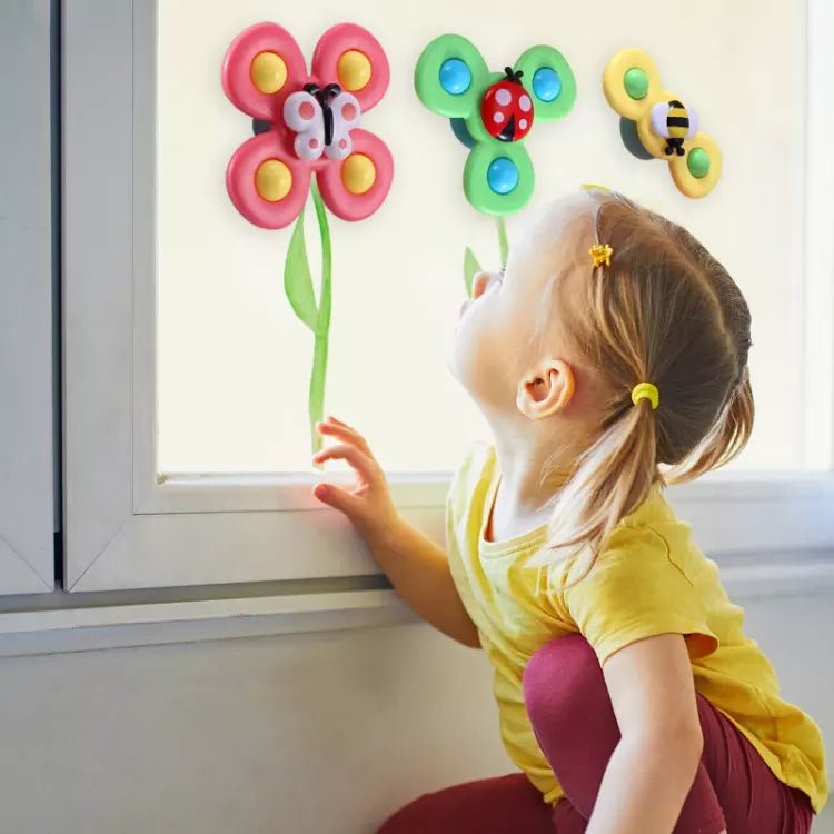 3er-Pack Saugnapf Drehspielzeug für Kinder