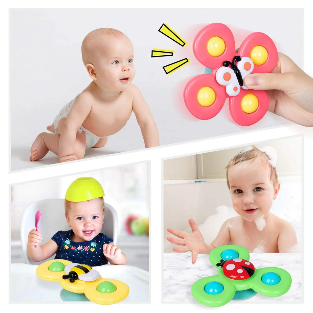 3er-Pack Saugnapf Drehspielzeug für Kinder