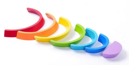 Montessori Holz-Regenbogen Stapelspiel für kreative Kinderentwicklung