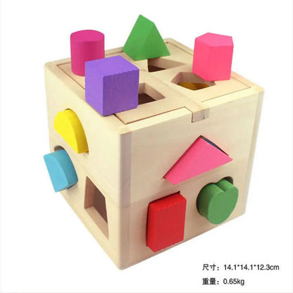 Montessori Holz-Beschäftigungswürfel – Formen und Farben für Kinder zum Entdecken