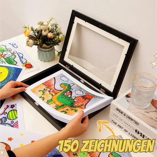 Kunstwerk Aufbewahrung – Bilderrahmen für 150 Zeichnungen
