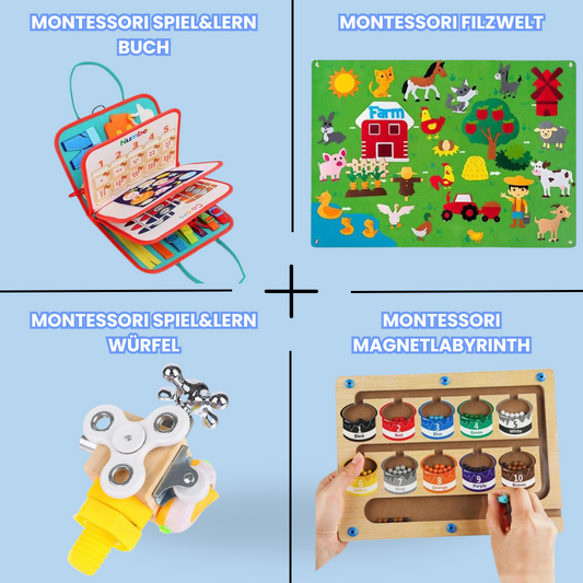 Montessori 4-in-1 Lern- und Spielset für Kinder