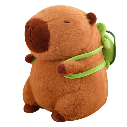 Kuschelige Capybara mit integriertem Schildkrötenrucksack – Perfekt für Abenteuer und Komfort