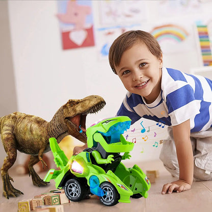 Dino-Auto mit automatischer Verwandlung – Mit Licht und Sound