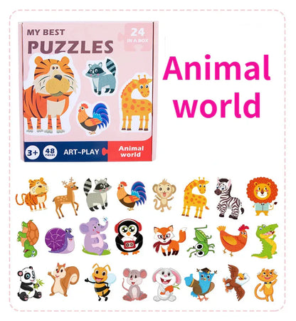 Pädagogisches Kinderpuzzle – Lernspaß mit bunten Motiven