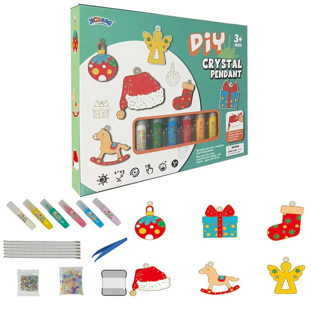 „DIY Weihnachts-Anhänger Set – Kreatives Basteln und Malen für Kinder mit festlichen Motiven