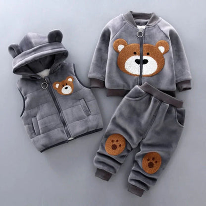 Kuscheliges Baby Teddybär Winter Set (3-teilig)