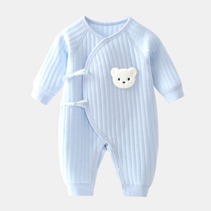 Babystrampler mit Niedlichem Bären-Design – Ideal für Frühling und Herbst