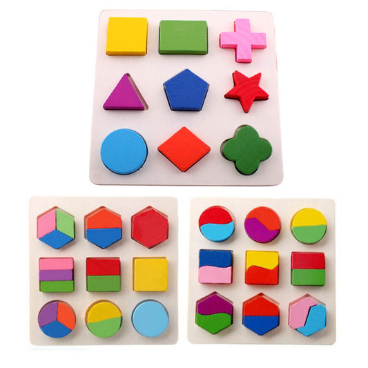 Einfaches Montessori Formen und Farben Holz Puzzle für Kleinkinder