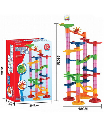 Baustein Murmelbahn Set – Bunte Säulen für spannenden Spielspaß