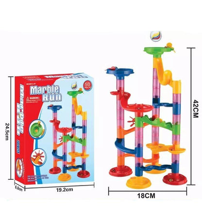 Baustein Murmelbahn Set – Bunte Säulen für spannenden Spielspaß