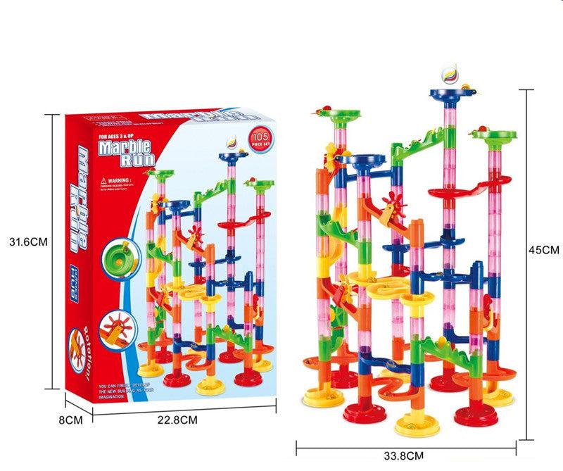 Baustein Murmelbahn Set – Bunte Säulen für spannenden Spielspaß