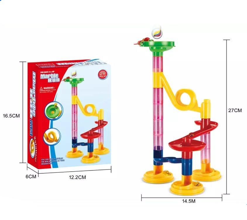 Baustein Murmelbahn Set – Bunte Säulen für spannenden Spielspaß